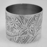.American Sterling Bright Cut Silver Napkin Ring 1900
