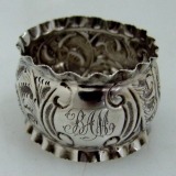 .English Sterling Silver Repousse Napkin Ring Birmingham 1904