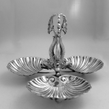 .Dolphin Serving Piece Three Shell Dishes 916 Silver Spain 1930