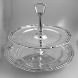 .Italian 800 Silver Two Level Serving Tray Stand  