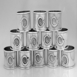.Set Of 12 Sterling Silver Figural Shell Motif Napkin Rings London 1976
