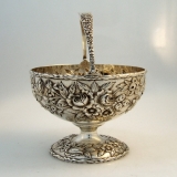 .Repousse Sugar Basket  S. Kirk and Son Sterling Silver Baltimore 1920