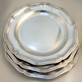 .French Sterling Silver Plates Louis XV Period Paris 1736