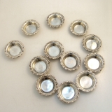 .Ornate Open Salt Dishes12 Shreve and Co Sterling Silver 1920