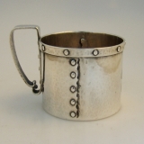 .Arts and Crafts Strapwork Mug Shreve and Co. San Francisco 1910 Sterling Silver