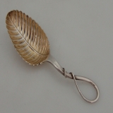 .Aesthetic Tea Caddy Spoon Leaf Durgin 1880 Sterling Silver