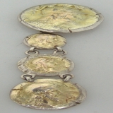 .Shiebler Etruscan Medallion Watch Fob 14 K Gold and Sterling 1880
