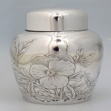 .Aesthetic Tea Caddy Butterfly Gorham 1887 Sterling Silver