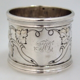 .American Coin Silver Grape Leaf Napkin Ring 1860