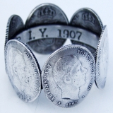 .Silver Napkin Ring Made Out Of Silver Coins 1907