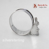 .Bunny Rabbit Napkin Ring Webster 1940 Sterling Silver