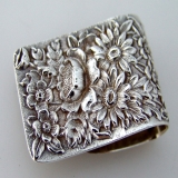 .Repousse Napkin Clips S Kirk and Son Sterling Silver 1940