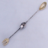 .Olive Fork Spoon Combination Figural Gorham 271 Sterling Silver 1880