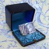 .French Baroque Napkin Ring Boxed Victor Dudiez 950 Sterling Silver 1885 