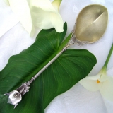 .Calla Lily Serving Spoon Whiting Sterling Silver 1870