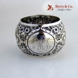 .English Barrel Shaped Sterling Silver Napkin Ring 1896