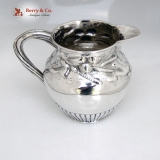 .Beer Jug Repousse Hops Barley Henry Haddock Coin Silver 1850