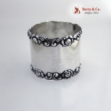 .Rose And Scroll Sterling Silver Napkin Ring Wilcox 1905