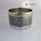 .French Sterling Silver Engine Turned Napkin Ring 1910