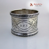 .Greek Key Coin Silver Napkin Ring 1870