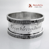 .Greek Key Napkin Ring Mary Parry Farr Sterling Silver 1900