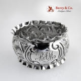 .English Sterling Silver Repousse Napkin Ring Birmingham 1904