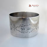 .Aesthetic Engraved Ivy Napkin Ring Coin Silver 1870