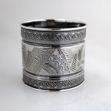.Floral Engraved Sterling Silver Napkin Ring Gorham 1878