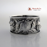.Floral Repousse Napkin Ring Sterling Silver 1910