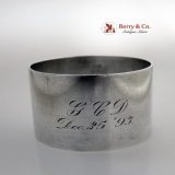 .Christmas Inscription Sterling Silver Napkin Ring 