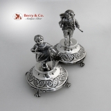 .Figural Toothpick Holders Large Sterling Silver Portugal