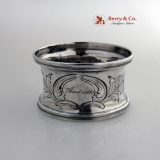 . Floral Repousse Napkin Ring Coin Silver 1860 Andrade