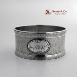 .Engine Turned Napkin Ring Coin Silver 1860 MGB Monogram