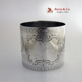 .Aesthetic Engraved Large Napkin Ring Coin Silver 1875
