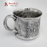 .Sterling Silver Follow The Leader Baby Cup Gorham 1904