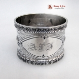 .Greek Key Sterling Silver Napkin Ring Wood And Hughes 1880