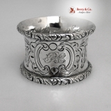 .Coin Silver Napkin Ring Floral 1860