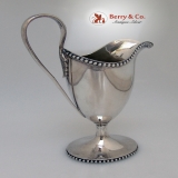 .Cream Pitcher Coin Silver Beaded Bailey and Co. 1865