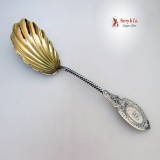 .Berry Spoon Gothic Engraved William Gale and Son Sterling Silver 1860