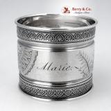 .Palmette Aesthetic Napkin Ring Gorham 1880 Sterling Silver Marie