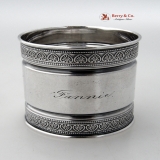 .Palmette Aesthetic Napkin Ring Gorham 1878 Sterling Silver Fannie