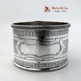 .Engine Turned Napkin Ring Coin Silver 1860 No Monogram