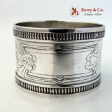 .Aesthetic Ivy Engraved Napkin Ring Coin Silver 1875 No Monograms