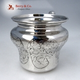 .Acid Etched Floral Child′s Cup International Sterling Silver 1910 No Monograms