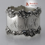 .Rose Napkin Ring Shreve Sterling Silver 1900 Monogram AMK