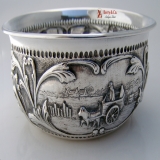 .Repousse Landscape Baby Bowl Dutch Silver 1908