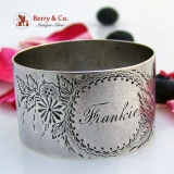 .Coin Silver Napkin Ring Frankie 1880