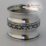 .Leaf Boarder Sterling Silver Napkin Ring 1920