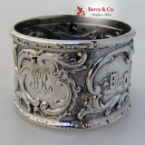.Architectural Coin Silver Napkin Ring 1860