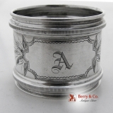 .Engraved Coin Silver Napkin Ring Wood And Hughes 1870